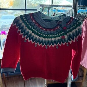 Red and Green Knit Toddler Sweater